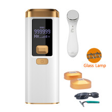 Flash Laser Epilator voor Vrouwen IPL Ontharing LED Permanent Vervangbaar, W Glazen T-massager