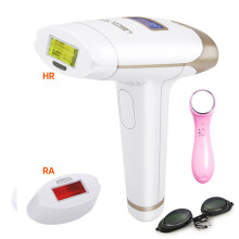 2-in-1 IPL-epilator met LCD-scherm, permanente ontharing, T009i laser, met roze massageapparaat
