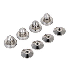 (Silver) Metal Speaker Foot Pads Speaker Pads Speaker Stand Accessories Optimize Sound Projection Stability for Music System  Silver