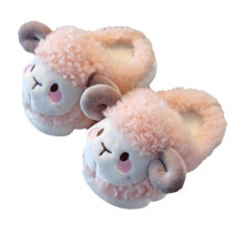 (19cm, Pink) Sheep Slippers For Kids Soft Comfortable Shoes For Couple