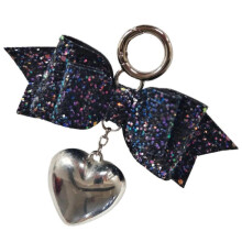 (Black) Bowknot Heart Phone Charm Detachable Phone Lanyard Ornament Colorful Keychain Stylish Ornament for Bag Wallet Purse  Purple