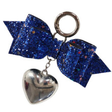 (Blue) Bowknot Heart Phone Charm Detachable Phone Lanyard Ornament Colorful Keychain Stylish Ornament for Bag Wallet Purse  Purple
