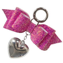 (Rose Red) Bowknot Heart Phone Charm Detachable Phone Lanyard Ornament Colorful Keychain Stylish Ornament for Bag Wallet Purse  Purple