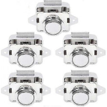 (White) 5 Pcs Latch S Cabinet Door Catch Keyless Knob For Caravan Home Van Boat
