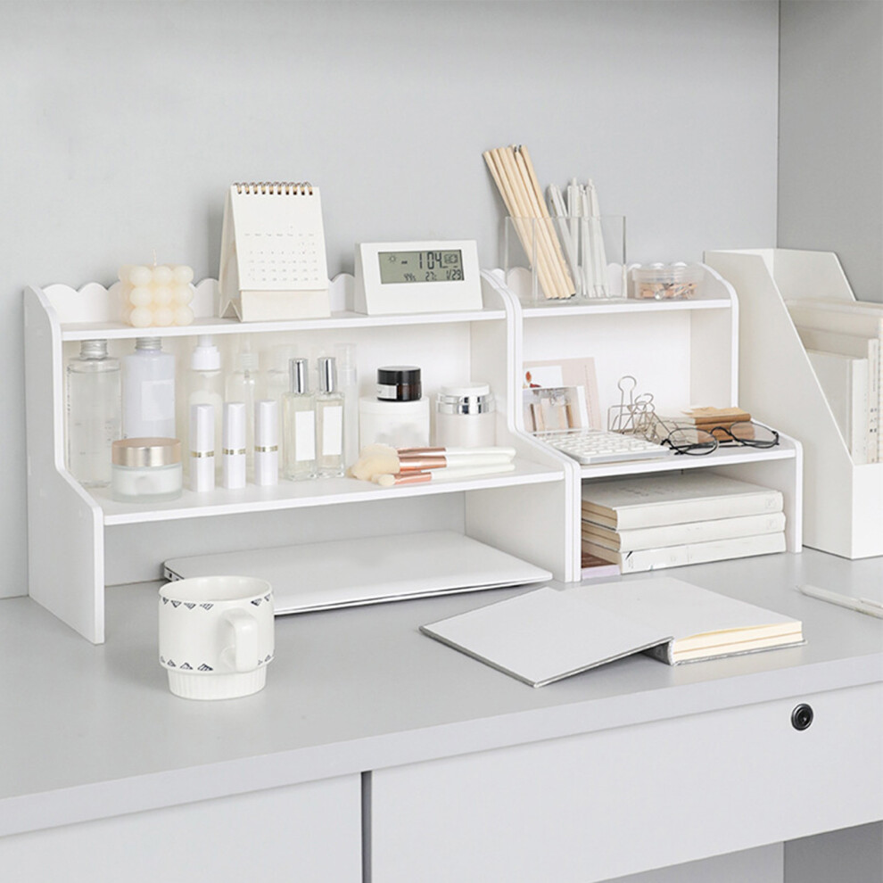Desktop Wood Display Shelf Multi Layer Storage Rack Mini Bookshelf Cosmetics Organizer L 7901352654930