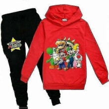 (130 (7-8Years), Red) Hoodie Top Pants Set Kids Boys Girls Sportswear Jogging Tracksuits-r