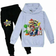 (130 (7-8Years), Grey) Hoodie Top Pants Set Kids Boys Girls Sportswear Jogging Tracksuits-r