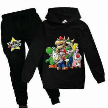 (110 (3-4Years), Black 2) Hoodie Top Pants Set Kids Boys Girls Sportswear Jogging Tracksuits-r