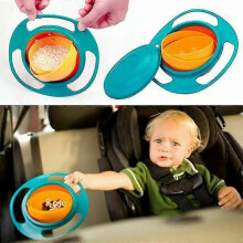 (Green) 360 Non-spill Rotating Toddler Avoid Food Spilling Bowl Kids