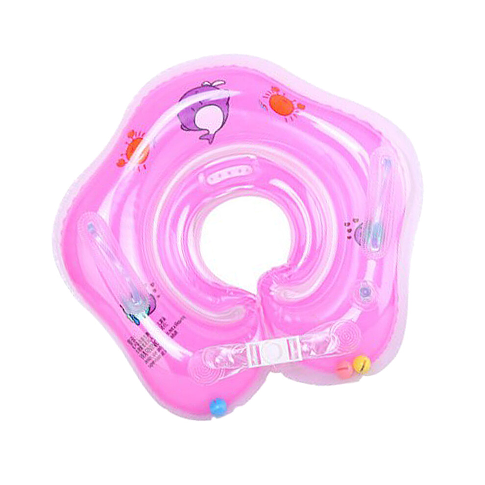 Infant Neck Float Double Air Nozzle Pvc 39X9cm Baby Ring Pink