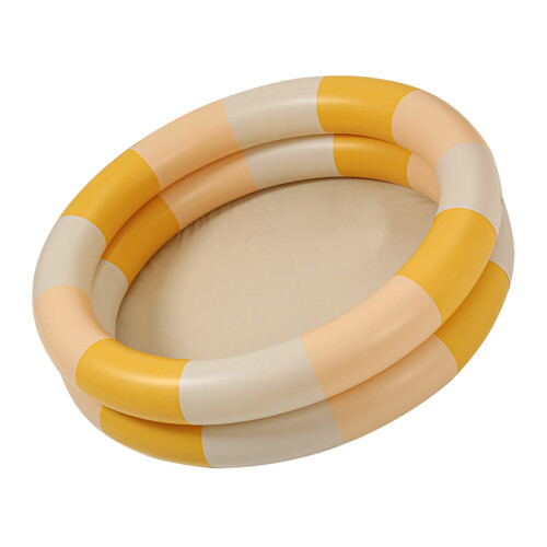 Yellow Stripe Retro Inflatable Pool for Kids - Thickened & Space-Saving