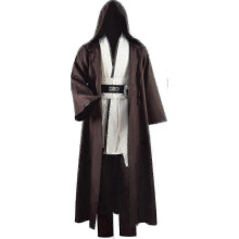 (3X-Large, White) Adult Tunic Costume For Jedi Outfit Sky Costume Hooded Robe Cloak Set Uniform Verss Z