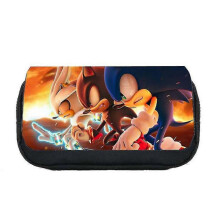 (C) Sonic 3d Lar Pencil Case Double Layer Pencil Pouch Pen Izer Sry Bag For Kids Boys Girls Stu