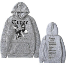 (XXXL, grey) Rapper Tupac 2pac Hoodie Men's Fash Hoodies Men Women Oversized Pulr Wear Man Vinta Sweatshirt
