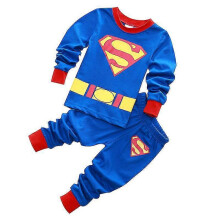 (2 Years, Blue Surperman) Kids Boy Wear Pajamas Set Outfit Lounwear