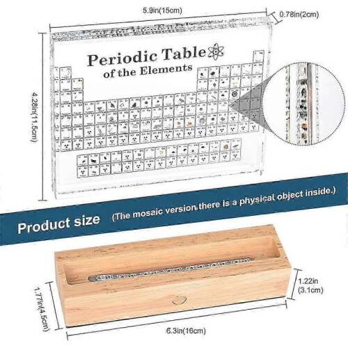 Periodic Table with Elements Inside, Table Of Elements, Acrylic Periodic Table Display with 83 2
