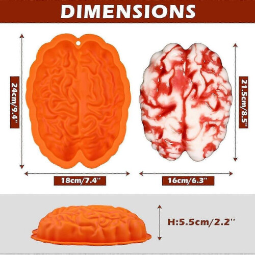 Brain Jello Mold Silic Brain Latin Cake Molds 9 Inch Breakable Brain Chocolate Mold for Ba 1