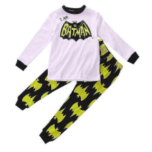 (6 Years, Black White Batman) Kids Boy Wear Pajamas Set Outfit Lounwear