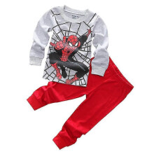(6 Years, Red Grey Spiderman) Kids Boy Wear Pajamas Set Outfit Lounwear