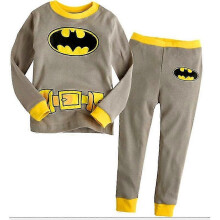 (4 Years, Grey Yellow Batman) Kids Boy Wear Pajamas Set Outfit Lounwear