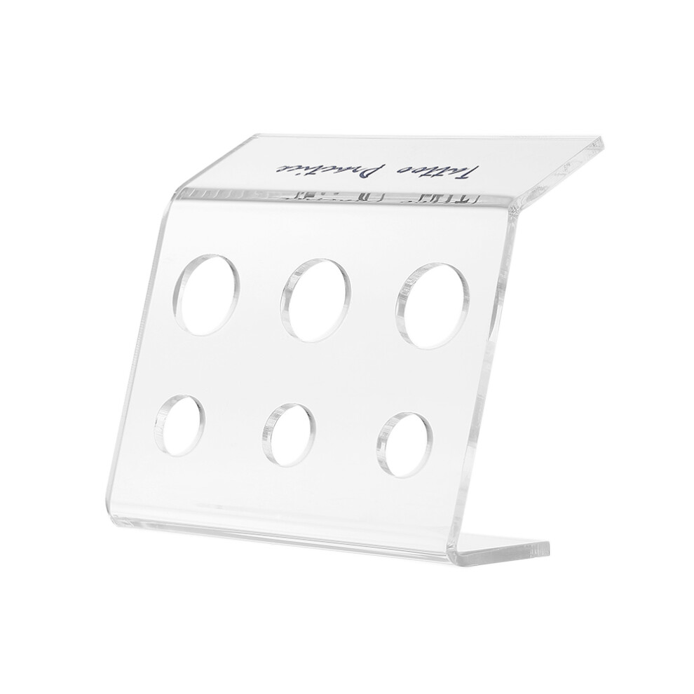 4pcs Transparent Tattoo Ink Cup & Pen Holders Set, Acrylic, 13x13x8cm