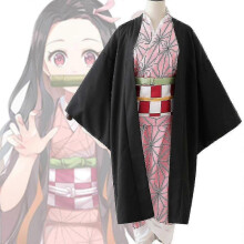 (L, Outfits) Demon Slayer Kamado Nezuko Costume Outfits Anime Set