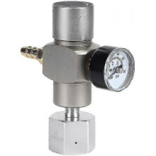 Mini 2 In 1 CO2 Pressure Regulator with 3/8in To Tr21.4 Adapter for Sodastream, Soda Pressure Gauge