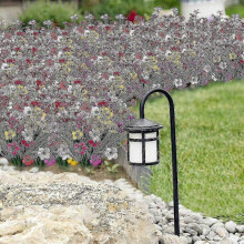 (Pink) Outdoor Artificial Flowers 6 Pcs, Fade-Resistant Plastic Plants for Garden Porch Window Box Decor (Mixed Colors)