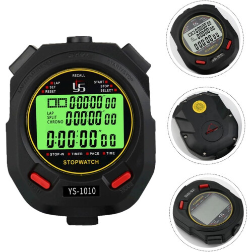 Practical Running Watch Digital Stopwatch Timer Runner's Watch Referee Timer Sports Timer Small Black 2