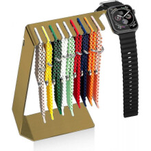 (Gold) iWatch Band Organizer Rack, Stainless Steel Holder for Multiple Watch Straps Storage