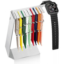 (Silver) iWatch Band Organizer Rack, Stainless Steel Holder for Multiple Watch Straps Storage