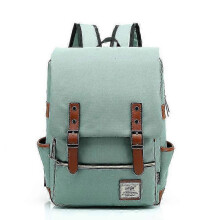 (Light Green) Unisex Vintage Oxford Backpack Waterproof Large Capacity for School Travel Laptop