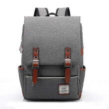 (Light Grey) Unisex Vintage Oxford Backpack Waterproof Large Capacity for School Travel Laptop