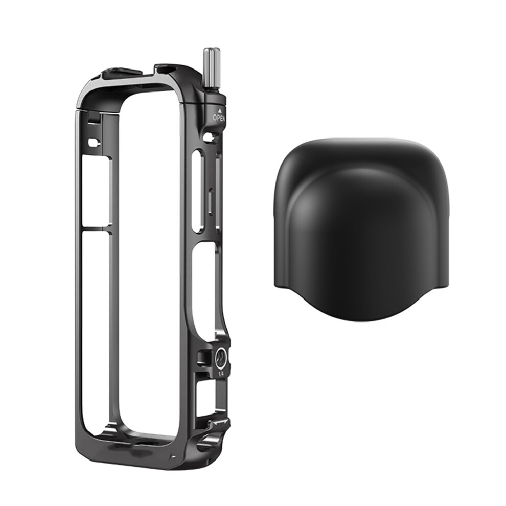 Camera Utility Frame Insta360 X4 Compatible Aluminum Alloy Protective Cage With Silicone Lens Cap Quick Release Version 9354506180966