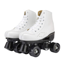 Unisex Roller Skate Double Row Quad Wheel Skates For Beginners Adults And Children White Size 41