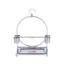 Parrot Playstand Stainless Steel Round Bird Rack With Tiger Skin Black Phoenix Finish
