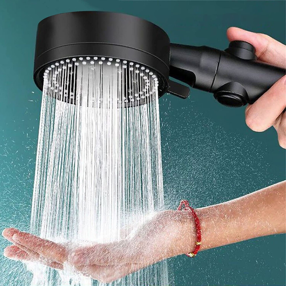 High Pressure Shower Head Handheld 5-Mode With Pause Switch 360-Degree Adjustable Detachable Water-Saving Black Model A 9354506181017