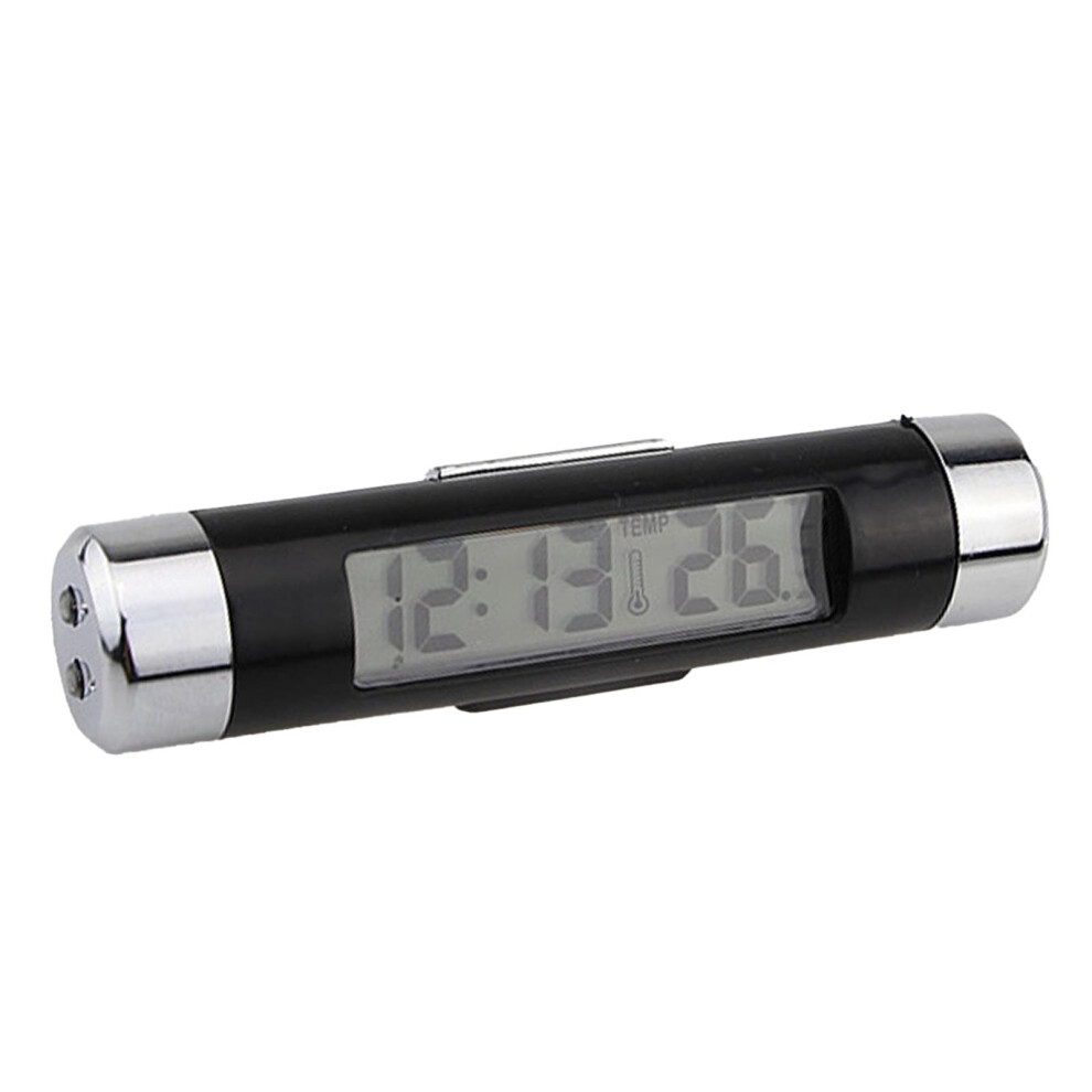 Car Clock Temperature Gauge 2 In 1 Car Clock And Thermometer Luminous Led Digital Display Air Vent Outlet Backlight Blue 9354506181000