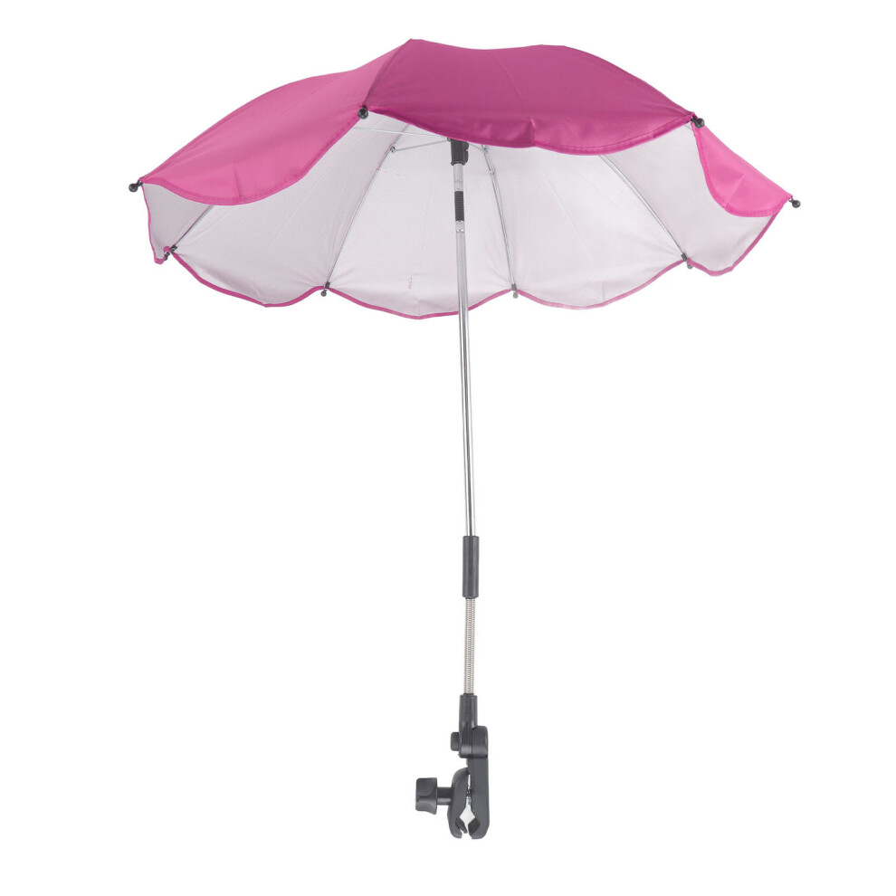 Rose 14In Baby Stroller Umbrella 360 Adjustable Uv Shield Red
