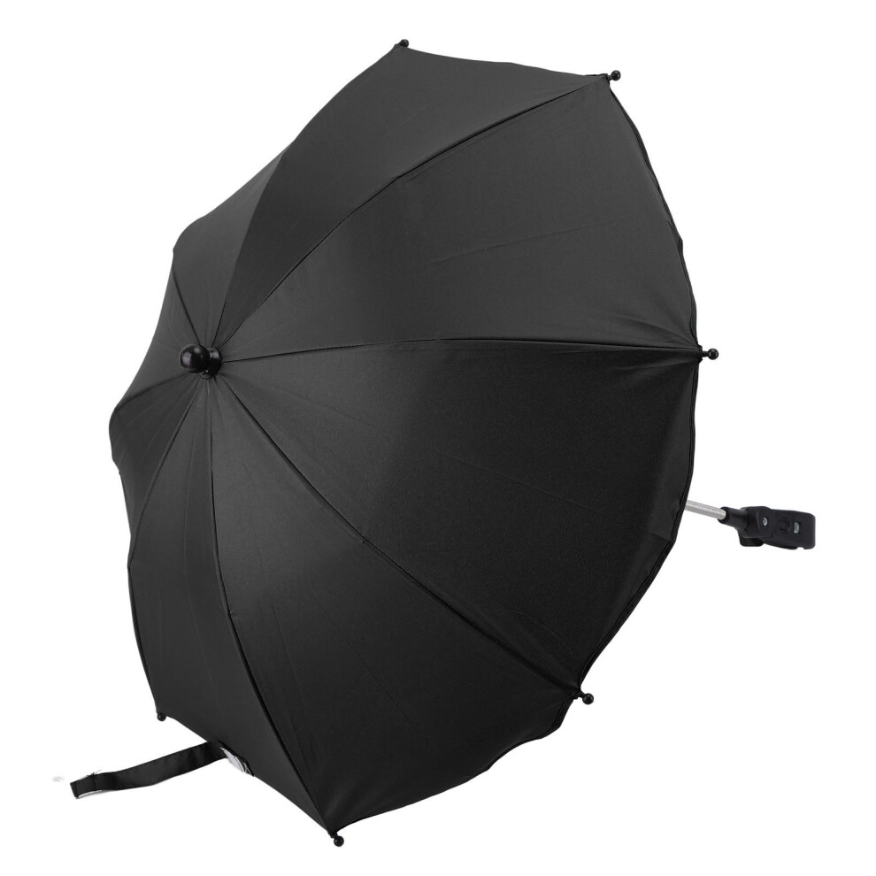 14In Universal Uv Protection Stroller Parasol With Adjustable 360 Design Black/Silver