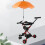 Universal 14in Orange Stroller Parasol with Strong Wind Resistance 3