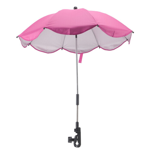 Rose Red 14in Baby Stroller Umbrella 360 Adjustable UV Shield 2