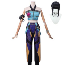 (130 Kids, Zoey With Wig) KPop Demon Hunters Zoey Cosplay Costume Set Halloween Party Fancy Dress for Womens _d A