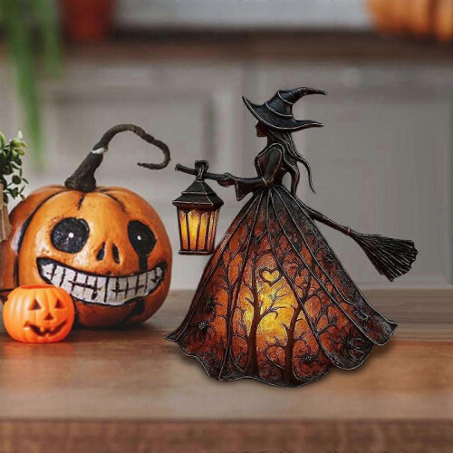 Halloween Witch Lamp Standing Unique Night Light for Tabletop Outdoor Office 1