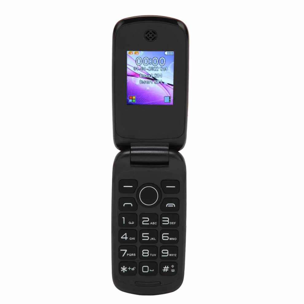 F4 2G Flip Phone Dual Sim 1200Mah 1.77In Color Display Uk Plug Black 9301352692693