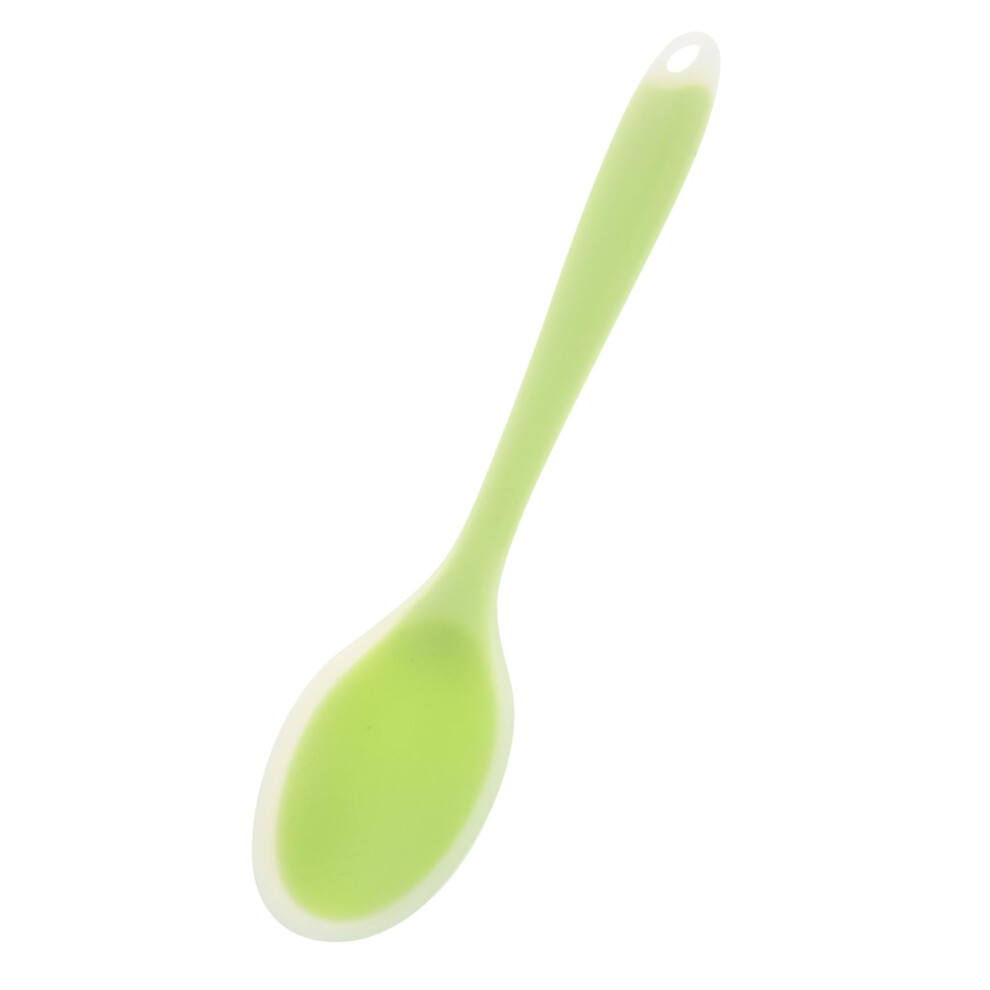 Small Soft Silicone Spoon For Feeding Fruit And Rice Paste Food Grade Utensil For Weaning And Mealtime Translucent Green