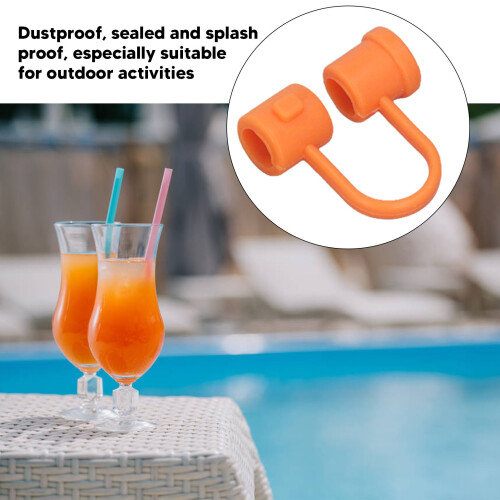 Reusable Rainbow Straw Covers Dustproof Splash Proof Odorless Party Caps 24pcs 2