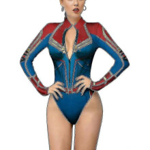 (L, style1) Women Spiderman Skeleton Bone Frame Leotard Bodysuit Halloween Party Fancy Dress Cosplay Costume