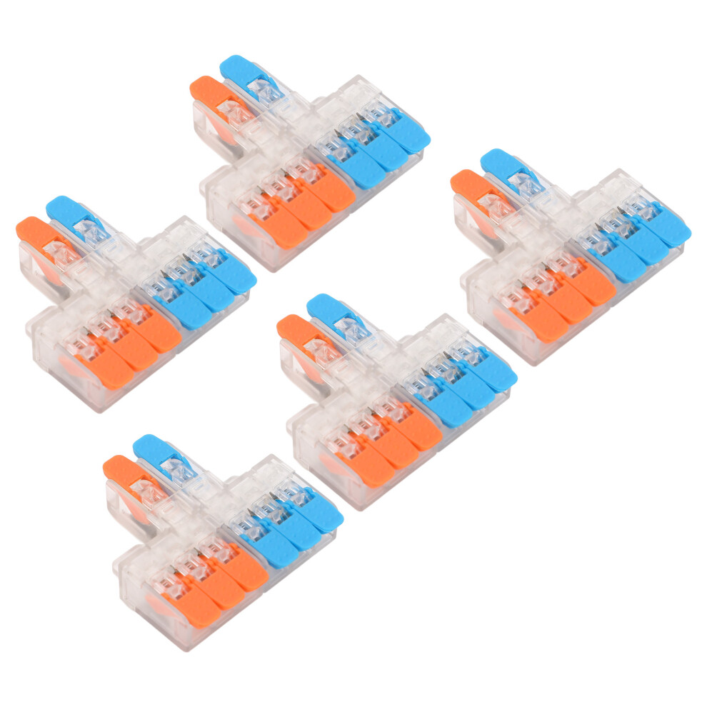 5Pcs 2In6out Copper Wire Connectors 450V 41A 0.5-6Mmâ² Conductor 4641352698314