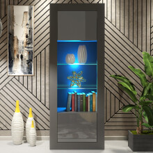 Illume 170cm Display Cabinet LED - Dark Grey Gloss Doors